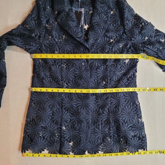 NWT Berek Black Lace Daisy Blazer Womens L Whimsigoth Party Cocktail Jacket - Picture 4 of 11